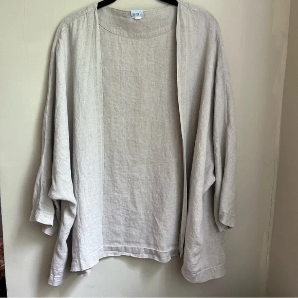 linenfox 100% linen kimono jacket - Picture 7 of 12